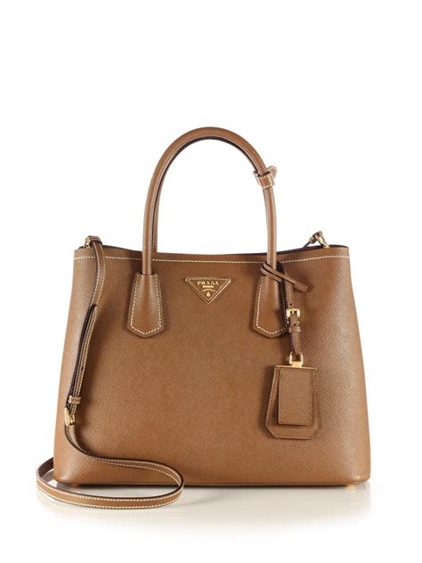 prada saffiano brown bag|prada shoulder bag price.